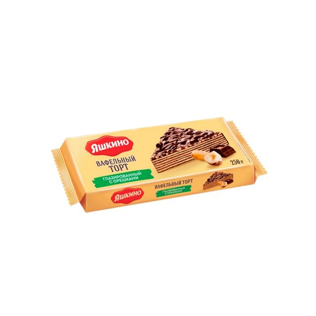 Wafers "Yashkino" (glazed, with nuts, 200g)