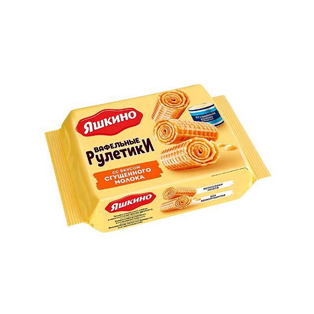 Wafer Rolls "Yashkino" (condensed milk, 160g)
