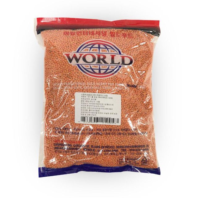 Red whole lentils "World" (800g)